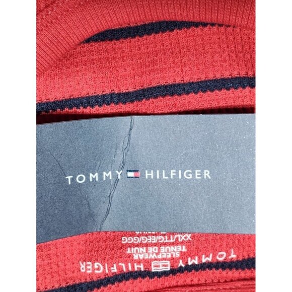 Tommy Hilfiger Men's XXL Red & Black Stripe Sleepwear Shirt - Picture 3 of 6
